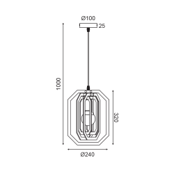 Полилей TRITON правоъгълник тъмно кафяво кожа